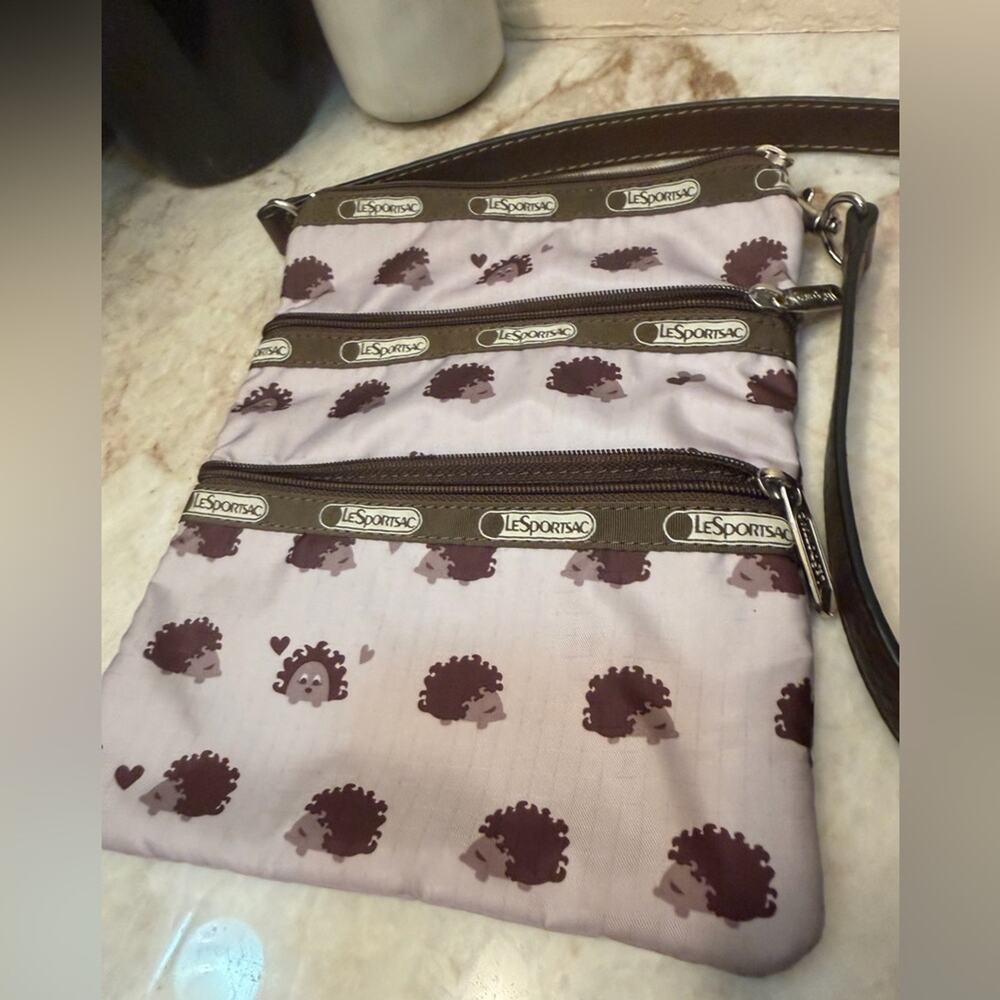 LeSportsac Brown and Cream Hedgehog Crossbody Bag